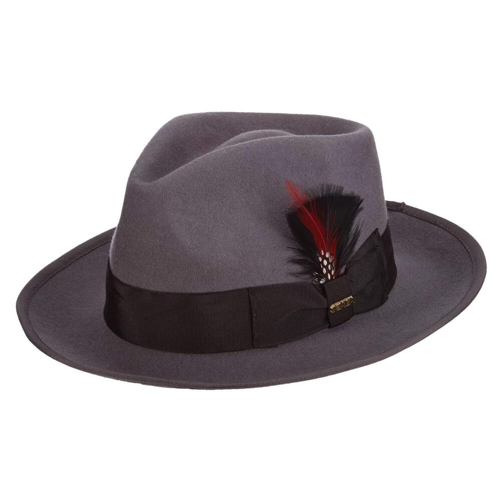 3644 Classico 's Wool Felt Snap Brim Fedora, Grey, Large